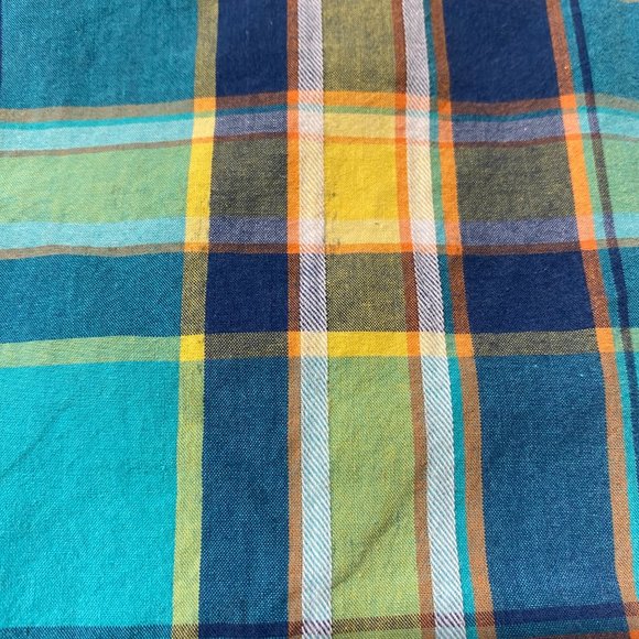 Levi's Shirt Boys Extra Large XL 13-15 Years Green Yellow Blue Plaid Button Up - Picture 7 of 10